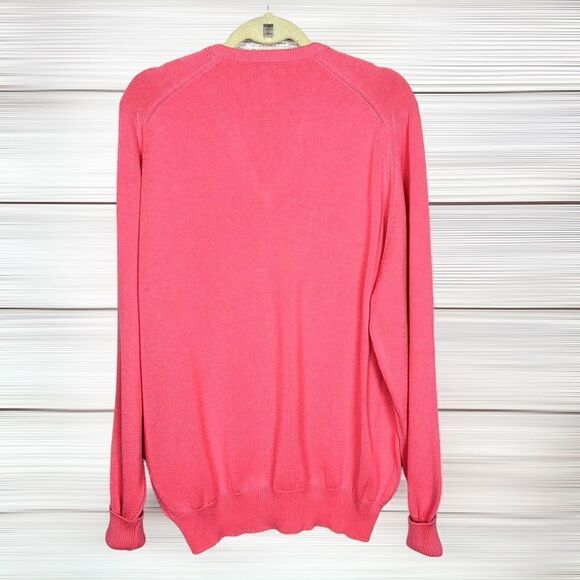 L.L. Bean Vintage Pink Cotton Sweater V-neck Pullover made in USA size L - Picture 7 of 10